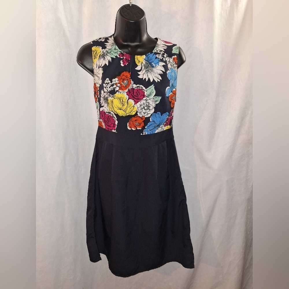 Banana Republic Floral Midi Dress - Navy and Multicolor